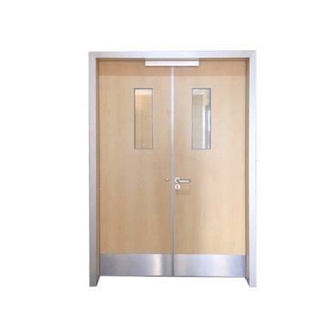 Exit Double Open,Hinged Door with Glass Panel UL listed Wooden Fire Rated Door